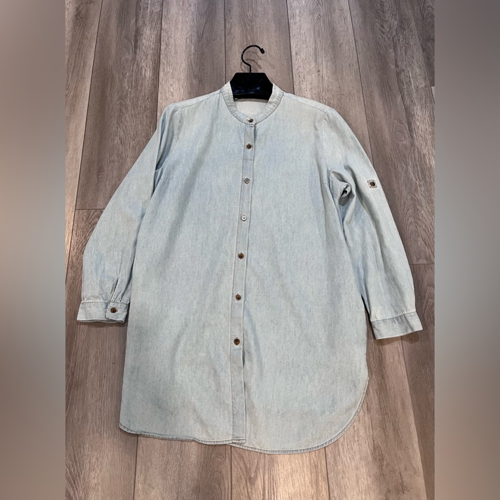 VISIT In New York Denim Shirt Dress With Pockets